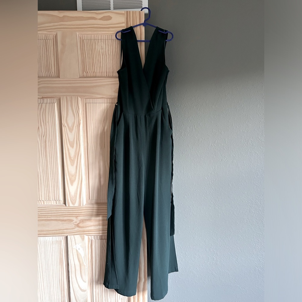 Dark green jumpsuit.